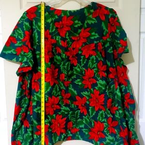 Red Poinsettia Blouse 6XL